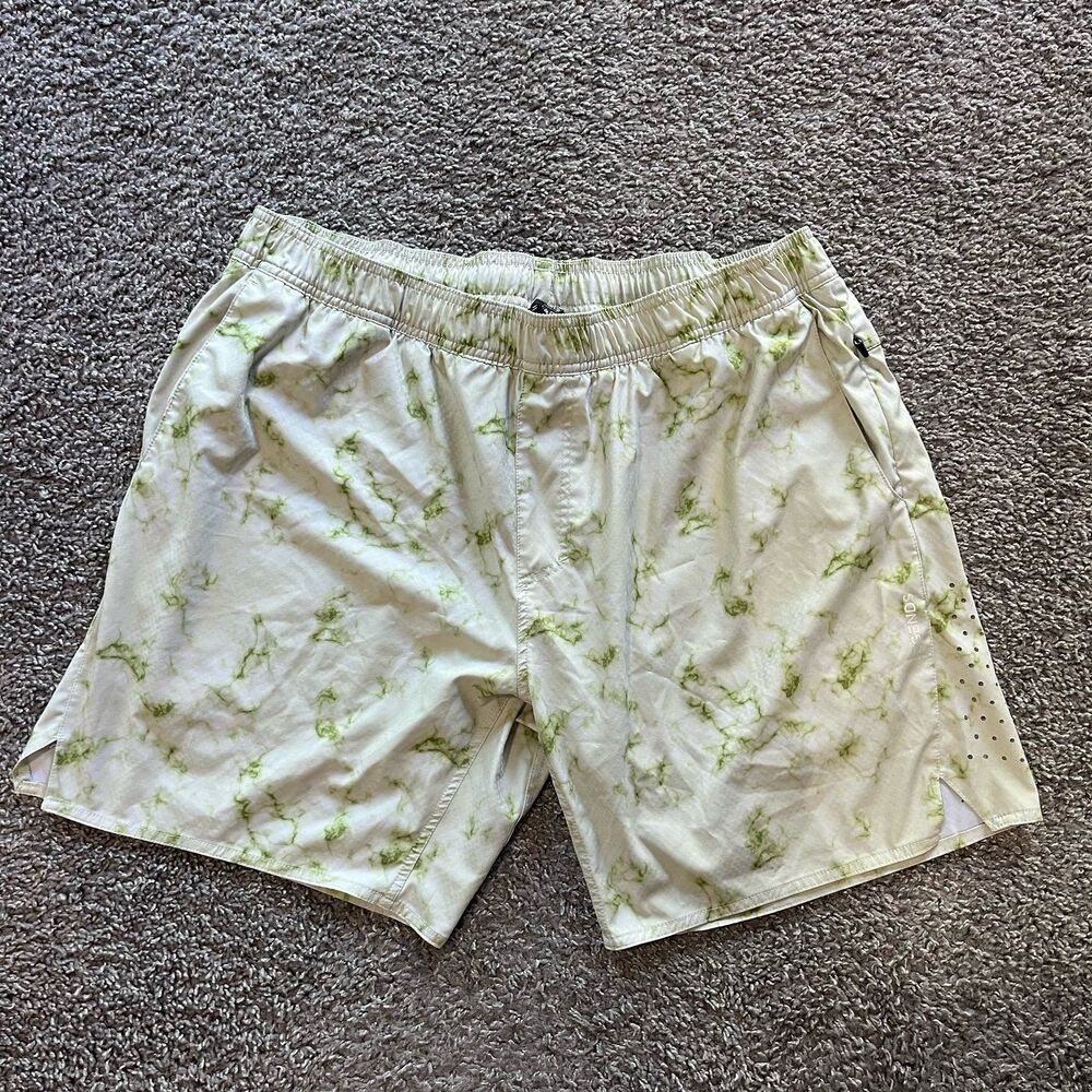 Legends Luka Lined Shorts 8” White Green Marble Athletic Stretch Mens 2XL